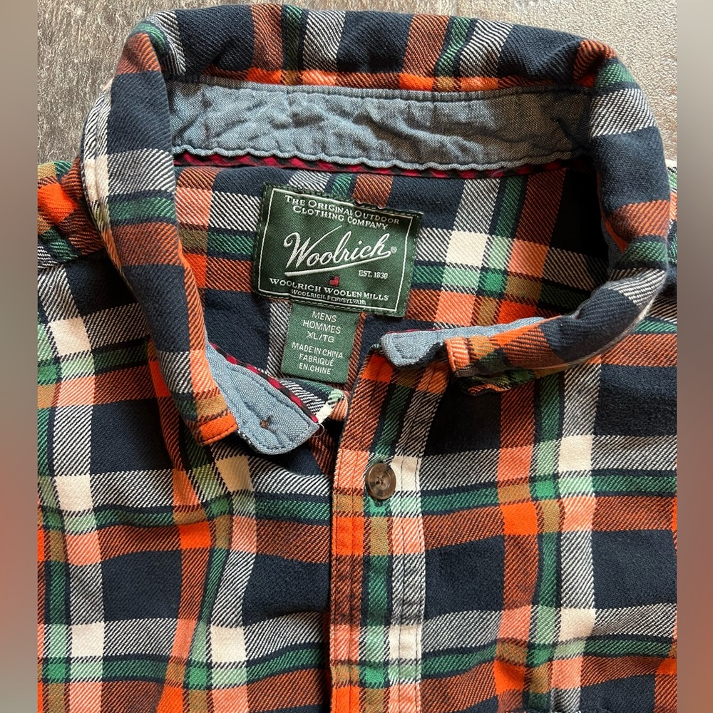 Woolrich Flannel Shirt Men’s XL Multicolor Plaid Long‎ Sleeve Casual Button-Down